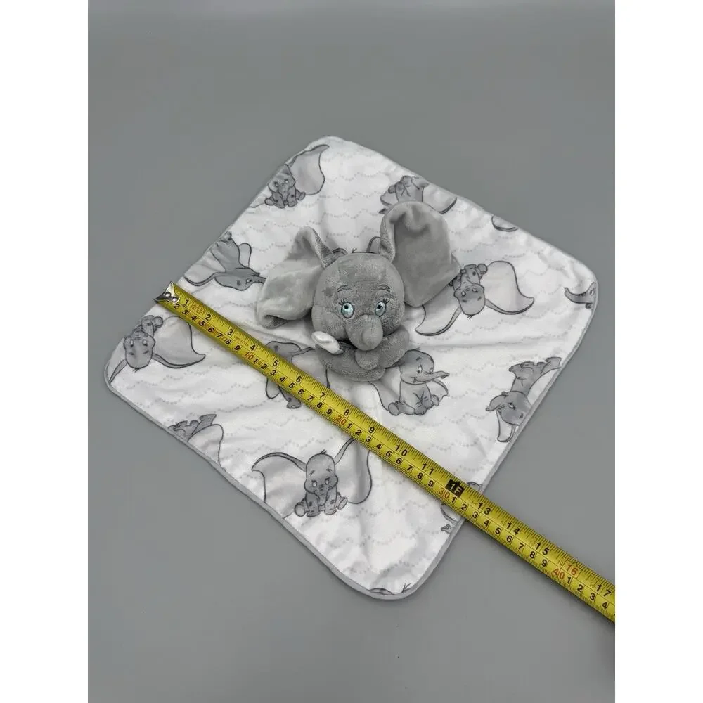 Disney Baby Dumbo Elephant Lovey Plush Security Blanket Gray White No Tag